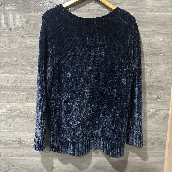 Orvis Womens Sweater Medium Velour Corduroy Blue Pullover Over Sized - Picture 4 of 4